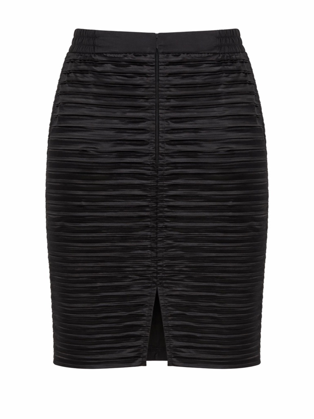 Auth Vintage Dior Boutique Black satin pleated pencil skirt button front XS 0 2 - Picture 5 of 6